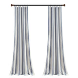 Lush Decor Farmhouse Stripe Yarn Dyed Eco-Friendly Recycled Cotton Window Curtain Panel Pair, 42" W x 95" L, Navy - Classic Modern Rustic Charm - Eco Friendly Cotton Fabric Lush Decor