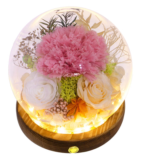 Valley of Rain & Forest Long-Lasting Real Flowers, Unique Floral Gift for You to Send Love for All Occasions, for Indoor Decoration (Pink Carnation, White Rose, Yellow-Champagne Rose) Valley of Rain & Forest