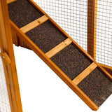 Ogrmar Chicken Coop Large Wooden Outdoor Bunny Rabbit Hutch Hen Cage with Ventilation Door, Removable Tray & Ramp Garden Backyard Pet House Chicken Nesting Box Ogrmar