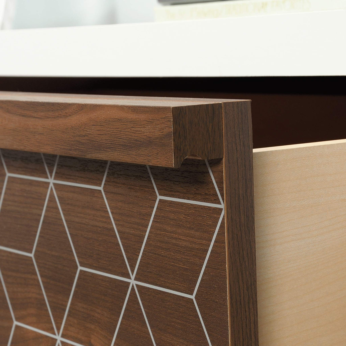 Sauder Harvey Park Dresser, L: 60.71" x W: 17.48" x H: 31.06", Soft White finish Sauder