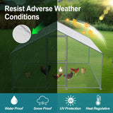 Airynee Large Chicken Coop, Chicken Coops for 10 Chickens, Chicken Runs for Yard with Water Poof & UV Resistance Cover, Chicken Coop Run with Double Lockable Doors for Outdoor Backyard Farm Use Airynee