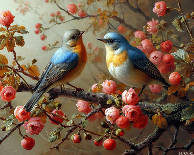 FUKVHIL DIY Paint by Numbers for Adults Beginner, Birds' Early Spring Tweeting, Paint by Numbers Kit Painting by Numbers for Adults, 16x20 INCH