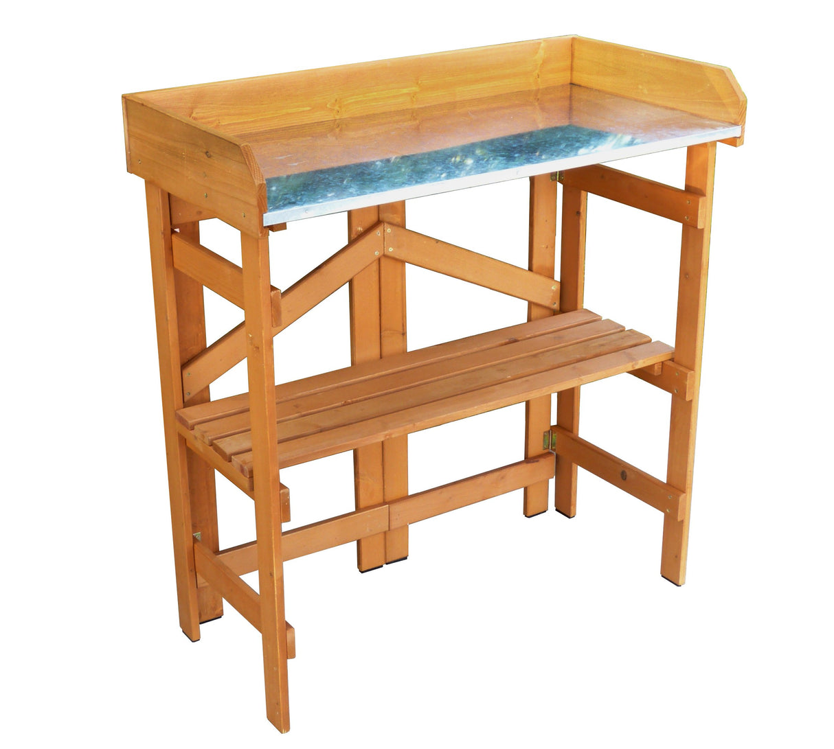 Merry Garden Folding Utility Table & Potting Bench, Natural Stained Merry Garden