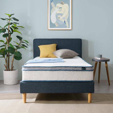 ZINUS 10 Inch Spring Sensation Hybrid Mattress [New Version], Twin, Fiberglass Free, Medium Firmness, Durable Support, Certified Safe Foams & Fabric, Mattress in A Box Zinus