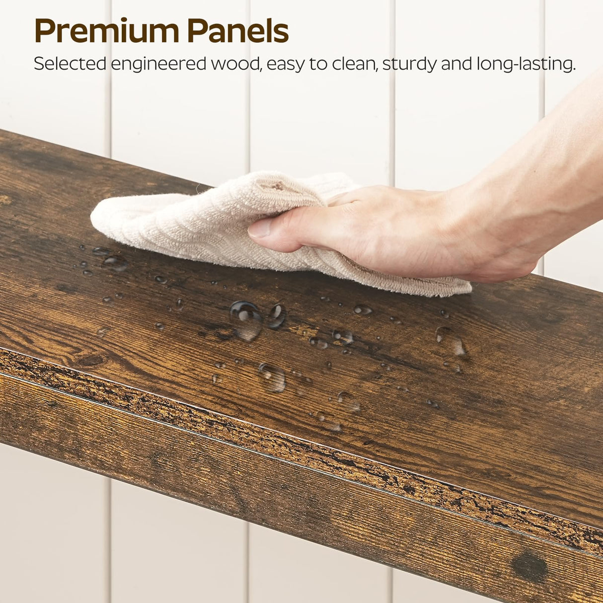 YATINEY Farmhouse Console Table, 47.2 Inches Wooden Sofa Table, Behind Couch Table with Storage, Industrial Hallway Accent Table for Living Room, Entryway, Hallway, Rustic Brown CT24BR YATINEY