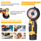 Angle Grinder, Geevorks Electric Grinding Tool 19500RPM, Mini Grinder Handheld Cutter for Cutting Polishing Ceramic Tile Wood Stone Steel, with 2 Cutting Disc/2PCS 1200mAh Battery, Yellow Geevorks