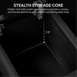 LIKIMIO 62.2" Loveseat Recliner Sofa with Console/Cup Holders, Wall Hugger Faux Leather Chair/RV Double Theater Seats/RV Furniture, Black LIKIMIO