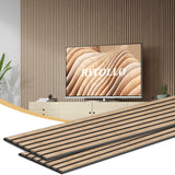 Ritollo Wood Panels for Wall and Ceiling, 94.5"×11" Wall Panels for Interior Wall Decor, 3D Wood Slat Wall Panel/Fluted Sound Absorbing Panel - RITOLLO