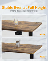 CubiCubi Electric Standing Desk, 48 x 24 Inches Height Adjustable Sit Stand Desk, Ergonomic Home Office Computer Workstation, Rusticbrown CubiCubi