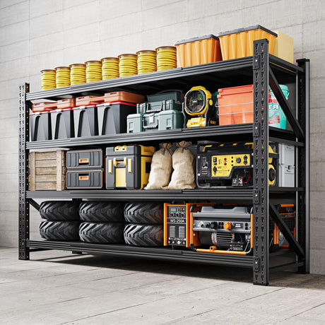 Yizosh Storage Shelves, 5000LBS Garage Shelving Unit, Metal Shelving Adjustable Storage Shelves Heavy Duty, Suitable for Garage, Supermarket, Warehouse, 71" W x 24" D x 70" H Yizosh