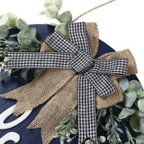 Sattiyrch Welcome Sign for Front Door Round Wood Sign Hanging for Farmhouse porch Door Decoration (Blue) Sattiyrch