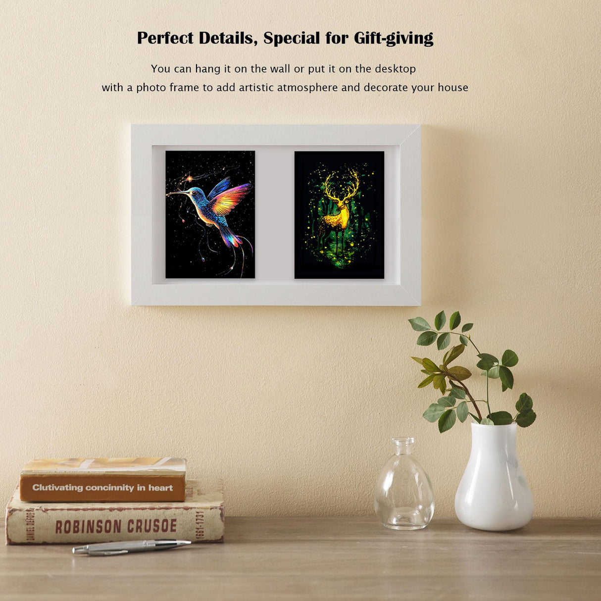 Scratchboard Art for Adult Luminous Scratch Painting Kits, A5 Scratch Art Rainbow Painting Paper 8 Sheet with 4 Tools, Scratchboard for Teens & Adults, Fun Creative Craft Toy/Gifts/Decor, Animals BulChign