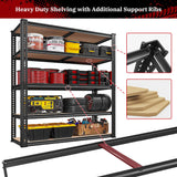 REIBII 2500LBS Garage Shelving 72''H Storage Shelves Heavy Duty Shelving 5 Tier Metal Shelves for Garage Shelves Adjustable Shelving Units and Storage for Closet Pantry Shelf, 72" H x 40" W x 20" D,2P REIBII
