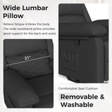 Glider Recliner for Adult Indoor Upholstered Lounge Nursery Chair Swivel Single Sofa with Side Pockets for Living Room Bedroom(Black) Amopatio