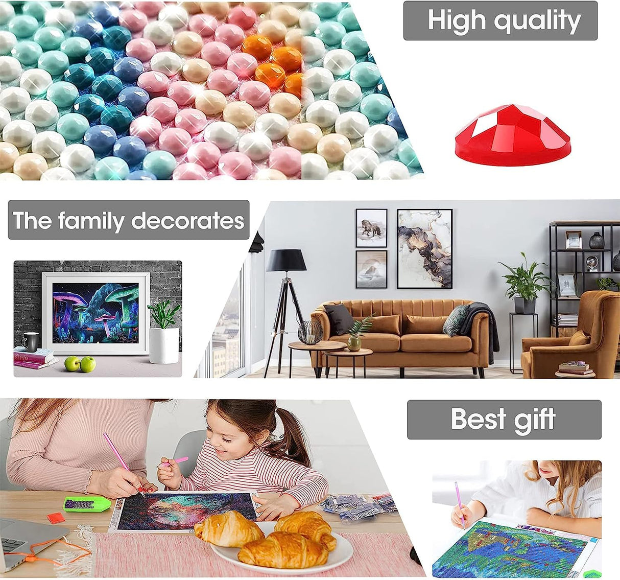 LOMSIOY Diamond Art Painting Kits Tree for Adults Paint with Diamond Art Cherry Blossom, Round Full Drill Crystal Rhinestone Crafts Gem Arts for Home Wall Decor 12x16 inch 2 LOMSIOY