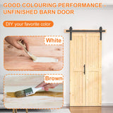 SKYSEN 36" X 84" Bifold Barn Door with 40" Bifold Barn Door Hardware Kit, Including Handle and Pulls, Unfinished Solid Spruce Wood Panel, Pre-Drilled and Assembled(36 * 84-40-fold) SKYSEN