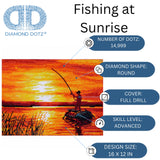 DIAMOND DOTZ at Home Fishing at Sunrise Diamond Painting Kits for Adults - Diamond Art Kits a Relaxing Creative Craft Kit with Dotz Gems 16x12 DIAMOND DOTZ