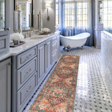 Yamaziot Washable Runner Rug, 2x8 Non-Slip Boho Vintage Hallway Rug Runner with Rubber Backing, Stain Resistant & Low Pile Faux Wool Distressed Carpet Runner for Bedroom, Kitchen, Laundry, Entrance Yamaziot