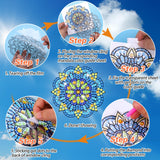 BSRESIN Diamond Art Stained Glass Window Clings with Diamond DIY Pen, 3 Pcs Mandala Window Stickers for Suncatchers, Diamond Art Kits for Adults, Diamond Art Accessories BSRESIN