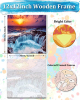 TOCARE Framed Paint by Numbers Kit for Adults Beginners, 12x12inch Niagara Falls Paint by Number with Frame,Easy Nature Waterfalls Paint by Numbers Framed Canvas (Without Easel) TOCARE