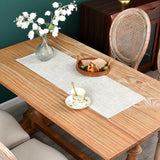 Farmhouse Rustic Faux Linen Table Runner Neutral Beige Table Runners Double Layer Reversible Rectangle Runners for Daily Use Kitchen Dining Banquet Holiday 13x36 Inch NEWISHER
