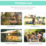 Outsunny 10' x 8' Outdoor Pergola and Patio Gazebo, Extendable Side Awning, Sun Shade Shelter for Garden, Camper, Deck, Doors and Windows, Brown Outsunny