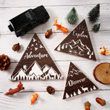 Jetec 3 Pcs Wooden Mountain Decoration Woodland Adventure Travel Adventure Mountain Table Ornament Centerpiece for Home Bedroom Bathroom Shelf Wall Rustic Farmhouse Decoration(Brown) Jetec