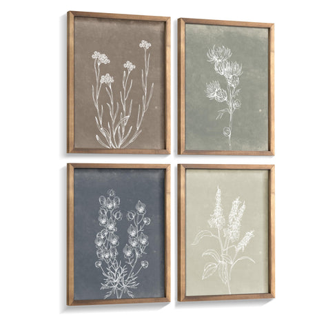 Heiple Framed Boho Wall Art Set of 4 Wooden Wall Art for Rustic Vintage Farmhouse Home Living Room Bedroom Bathroom Kitchen Wall Decor (Brown, 11"x14") Heiple