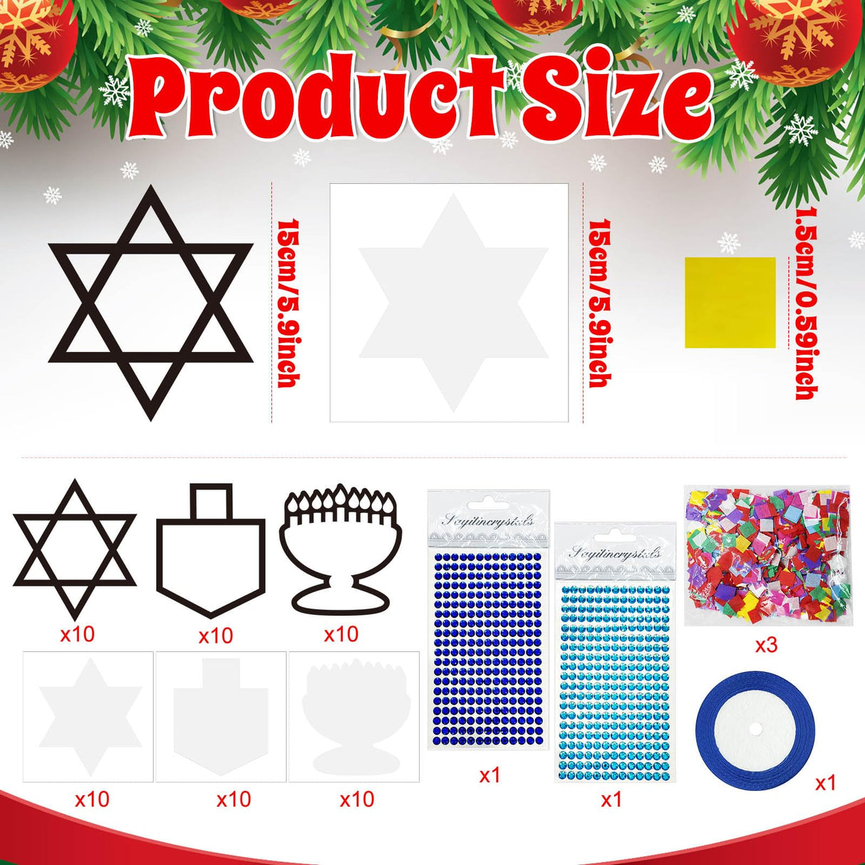 32 Set Christmas DIY Craft Kits，Christmas Tissue Paper Sign Craft Kit Christmas Tree Ornaments Suncatchers Craft Craft for Winter Xmas Classroom School Decorations DIY Art Project Activities Cinrobiye
