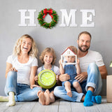 4 Pieces 12 Inch Home Sign Wooden Home Letters Wall Hanging Large Home Sign Decor for Home, Living Room, Farmhouse (White) Jetec