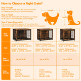 HOOBRO Dog Crate Furniture, Indoor Dog Kennel, Wooden Dog Furniture with Pull-Out Tray, Double Doors Dog House, Modern Side End Table for Medium/Large/Small Dog, 32.5" L, Rustic Brown BF802GW03G1 HOOBRO