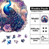 IKFUVACT Unique Wooden Jigsaw Puzzles, Wood Puzzles for Adults, Family Puzzle Game (Peacock, Large) IKFUVACT