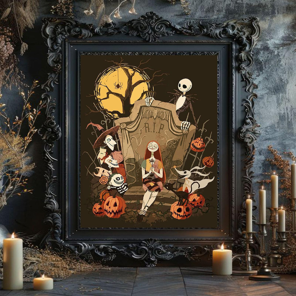 Halloween Paint by Numbers Kit for Adults - Adult Paint by Number Kits Halloween, Horror Painting by Numbers for Adults Beginner, DIY Acrylic Oil Painting Perfect for Gift Home Wall Decor (16x20 inch) Sretoul