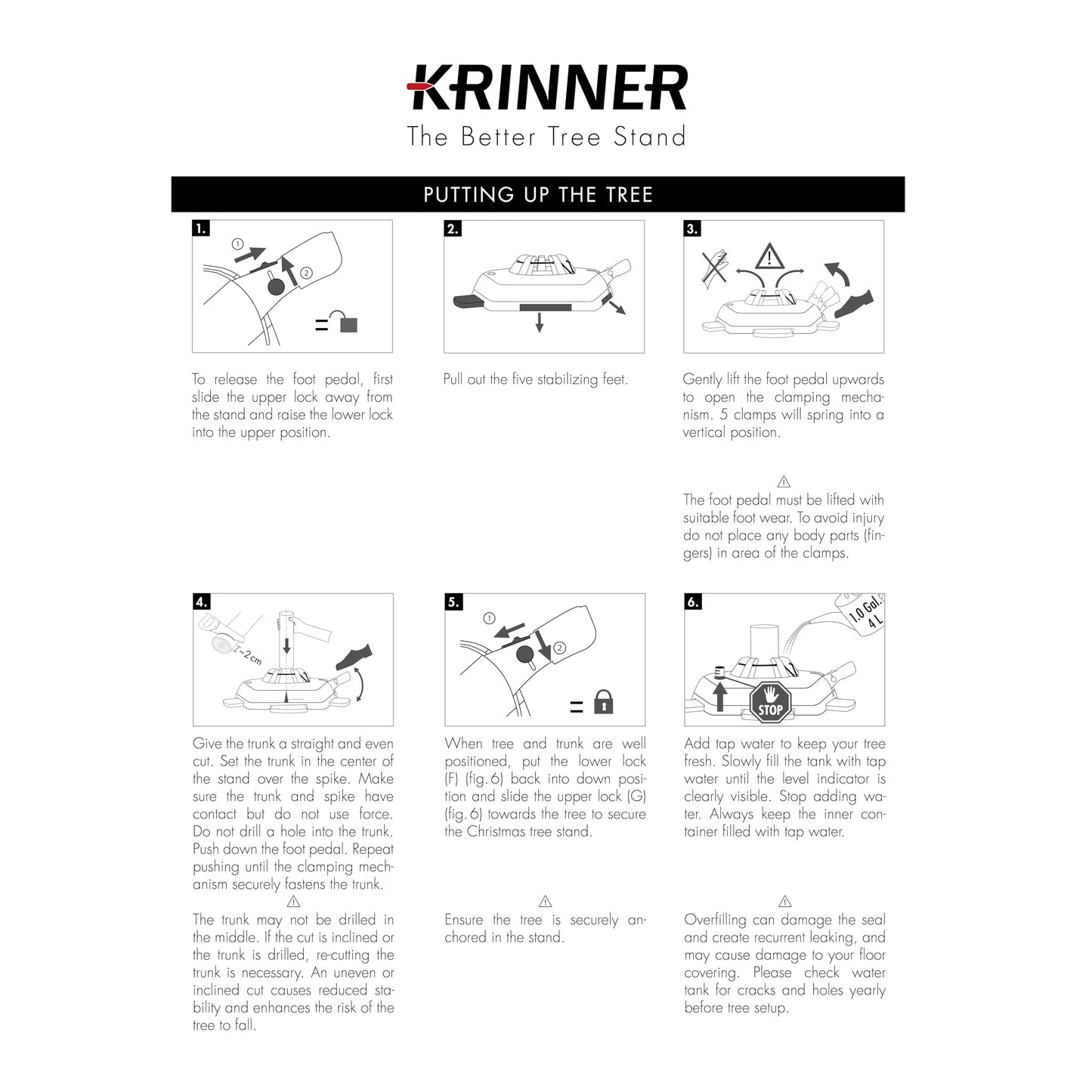 Krinner - Tree Genie L (Gen 2)- Single Cable Operation, Water Level Indicator, 5 Stabilizer Feet, Up to 8 Foot Trees - Christmas Tree Stand