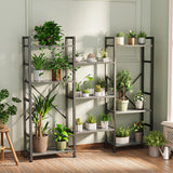 SUPERJARE Triple 4 Tier Bookshelf, Bookcase with 11 Open Display Shelves, Wide Book Shelf Book Case for Home & Office, Grey SUPERJARE