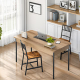 HOOBRO Dining Chairs Set of 2, Rustic Wooden Chairs with Metal Frame, Dining Room Chairs with Slat Back, Easy to Assemble, Modern Dining Chair for Kitchen, Living Room, Rustic Brown and Black BF39CD01 HOOBRO