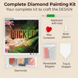 CRAFTHUB Wicked Diamond Art – Everyone Deserves The Chance to Fly – 5D Diamond Painting Kit & Tools – with Big Trays & Light Pens – Officially Licensed Merchandise – 25.6' x 15.7" CRAFTHUB