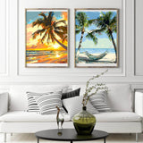 Ninonly Paint by Numbers Kit for Adults Framed Canvas 12x16 Inch, 4 Pack Beach Sea Turtle Paint by Number Arts Crafts for Adults Beginner with Wooden Easel, Painting Brushes, Acrylic Painting Ninonly