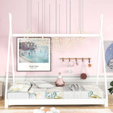 Bellemave Twin Montessori Floor Bed Frame - Sturdy White Bed with Triangle Structure for Kids Bellemave