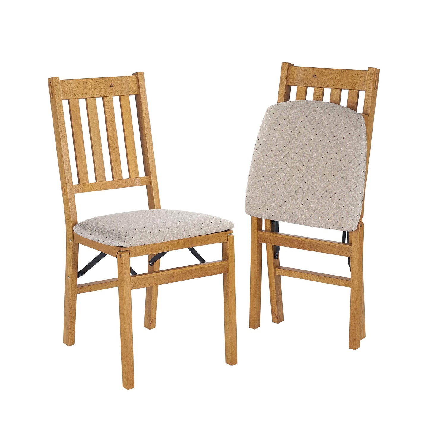 Meco STAKMORE Arts and Craft Folding Chair Oak Finish, Set of 2, Wood