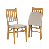 Meco STAKMORE Arts and Craft Folding Chair Oak Finish, Set of 2, Wood MECO