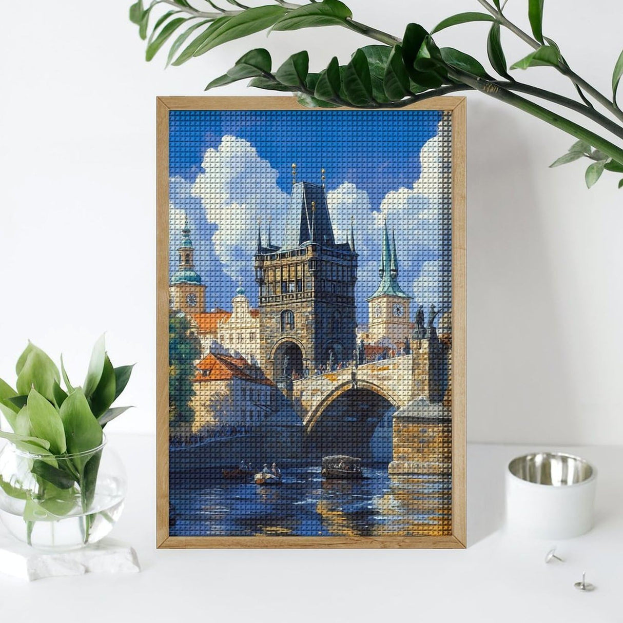 Charles Bridge in Prague Czechrepublic (4) Diamond Painting Kits for Adults DIY Full Square Drill Diamond Art Crafts 8"x12" WoodArtSupply