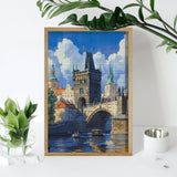 Charles Bridge in Prague Czechrepublic (4) Diamond Painting Kits for Adults DIY Full Square Drill Diamond Art Crafts 8"x12" WoodArtSupply