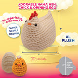 Wimmsie Crochet Animal Kit for Beginners - Easy Beginner Crochet Kit for Kids - Amigurumi Chicken Chick & Egg - 3 Kawaii Stuffed Animals - Cute DIY Yarn Plush Wimmsie