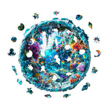 Wooden Puzzle for Adults-Wooden Puzzle Unique Shape Advanced 3D Seabed Wooden Jigsaw Puzzle for Adults and Kids,Best Gift,Wood Puzzles,Challenge Wooden Jigsaw Puzzle (S-8.5 * 8.3in-100pcs) Welsky