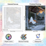 Yezavesu Ghost Paint by Numbers Kit for Adults Beginner, Ghost Adult Paint by Number Kits on Canvas Without Frame, DIY Acrylic Painting by Numbers for Home Wall Decor Gift 16x20 Inch Yezavesu