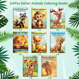 Treasure Cove Zoo Animals Mini Coloring Books for Kids Jungle Safari Party Favors Small Activity Books Bulk DIY Wild Drawing Pages for Classroom Reward Birthday Jungle Party Supplies 24Pcs Treasure Cove