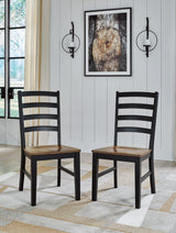 Signature Design by Ashley Wildenauer Rustic Armless Dining Chair, Set of 2, Black & Light Brown Signature Design by Ashley
