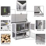 COZIVVOVV Wooden Rabbit Hutch Indoor Outdoor for Multiple Rabbits, Bunny Run Cage, 2-Tier Chicken Coop, Small Animal Pens Hutches Cat Kitten Enclosure COZIVVOVV