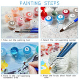 VAIIEYO 2 Pack Framed Paint by Numbers Kit for Adults Rose, Flower Canvas DIY Oil Painting Kit with Paintbrush and Acrylic Pigment, Arts Craft for Home Wall Decor(8x12 inch/20x30cm) VAIIEYO